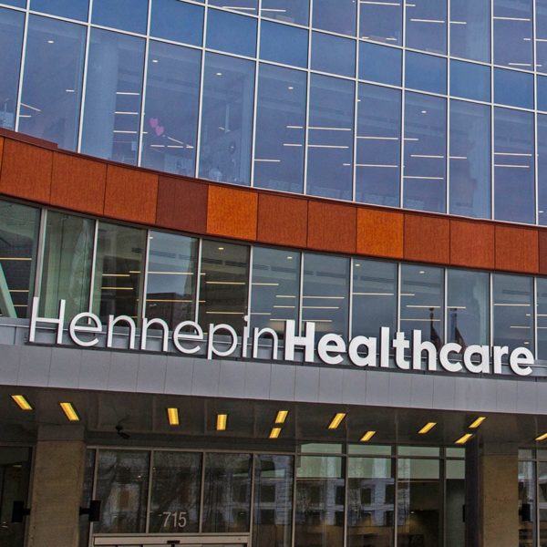 Front entrance at Hennepin Healthcare