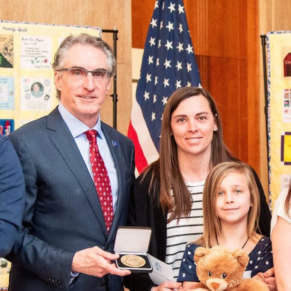 South Dakota Governor Bergum with a donor family